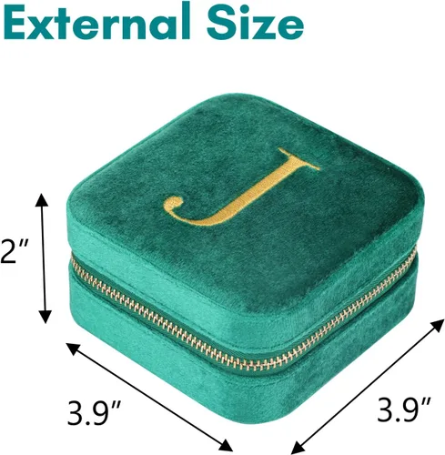 Miniatura 2 de FUNARTY Joyero de viaje organizador de joyas, regalos para mujeres, adolescentes, niñas, joyero pequeño de terciopelo de felpa, anillo collar