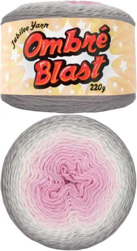 Miniatura 56 de JubileeYarn Hilo Ombré Blast - 220g/pastel Algodón Peso Bebé - Cripta de Hielo - 1 Pastel 119 Cripta de hielo