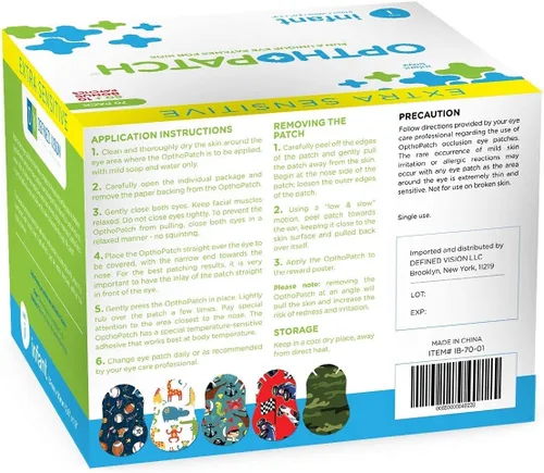 Miniatura 8 de Opthopatch Parches oculares para bebés – Adhesivo extra sensible – Diseño para niños [Serie I] – 70 unidades + 2 gráficos de recompensa