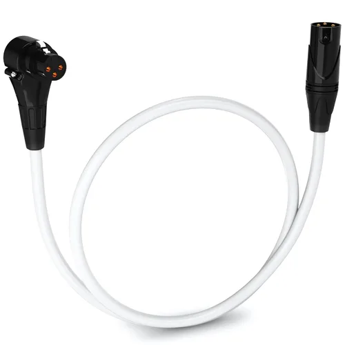Miniatura 42 de LyxPro Cable de micrófono XLR hembra a macho de ángulo recto de 3 pines de 1.5 pies para altavoces amplificados, interfaz de audio, rendimiento