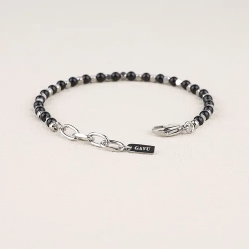 Miniatura 5 de GAVU Pulsera de cuentas de piedra para hombre con cierre de acero inoxidable