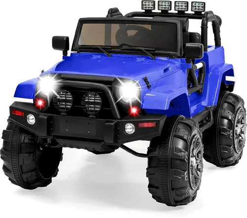 Miniatura 16 de Best Choice Products Camión de paseo para niños de 12 V, auto de juguete con batería con suspensión de resorte, control remoto, 3 velocidades, luces