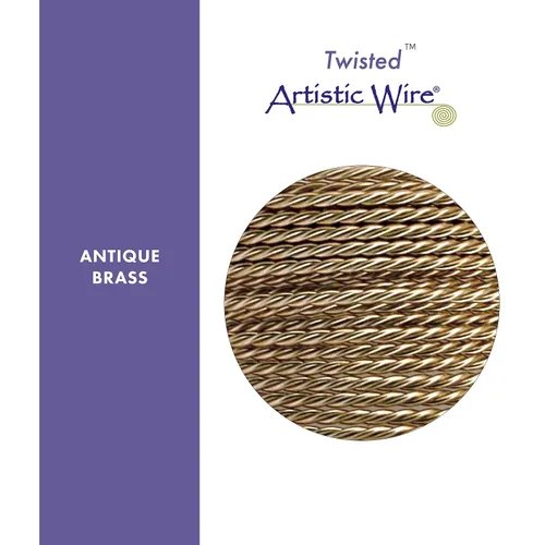 Miniatura 4 de Artistic Wire, Alambre de cobre de color resistente al deslustre calibre 20 / 0.032 in, torsión redonda, color latón antiguo, 8 yd / 24.0 ft
