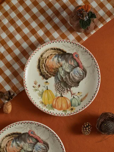 Miniatura 6 de Bico - Juego de 4 platos de ensalada Blessing Season, platos de postre de cerámica de 8.75 pulgadas para ensalada, aperitivo, guarniciones, aptos