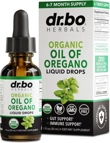 Gotas Líquidas de Aceite de Orégano Orgánico - Suministro para 6 Meses, Gotas de Aceite de Orégano Orgánico, Extracto de Tintura Líquida, Limpieza,