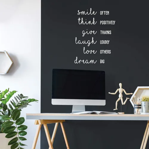 Miniatura 2 de Calcomanía de vinilo para pared, diseño moderno de frase positiva motivacional para niñas, dormitorio, armario, hogar, oficina, habitación de niños
