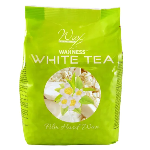 Miniatura 2 de Waxness Perlas de cera dura de película de crema de té blanco, 1.1 lb (500 g) - Cera dura profesional sin fisuras con aroma a té blanco para cara