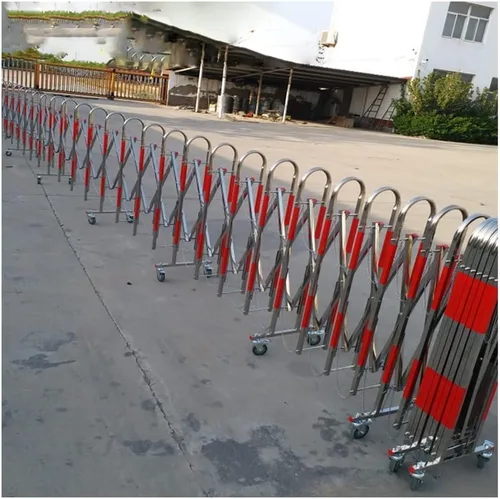 Miniatura 4 de Barricada metálica extensible de acero inoxidable – Puerta de barrera de seguridad móvil – Valla de tráfico retráctil – para garajes, escuelas Rojo