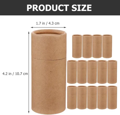 Miniatura 3 de 15 cajas de regalo redondas de papel kraft de 4.21 x 1.69 pulgadas, tubos de embalaje con tapas para envolver botellas de aceite esencial, tarros