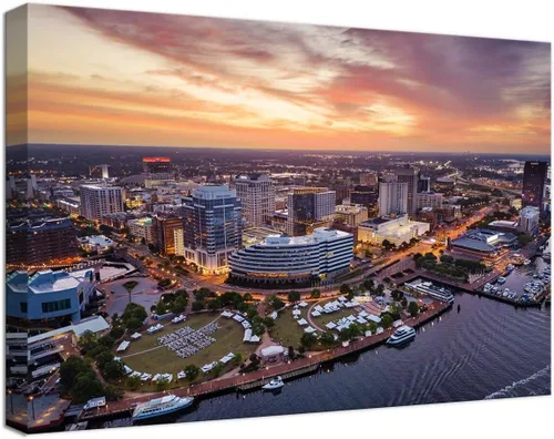 Miniatura 44 de Myrtle Beach - Arte de pared con diseño de horizonte de la ciudad de Carolina del Sur, Estados Unidos, para oficina, sala de estar, dormitorio