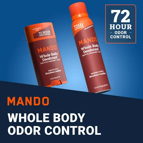 Miniatura 2 de Mando Sistema de dos piezas desodorante para todo el cuerpo, barra sólida lisa de 2.6 onzas y desodorante en aerosol de 3.6 onzas, control de olores