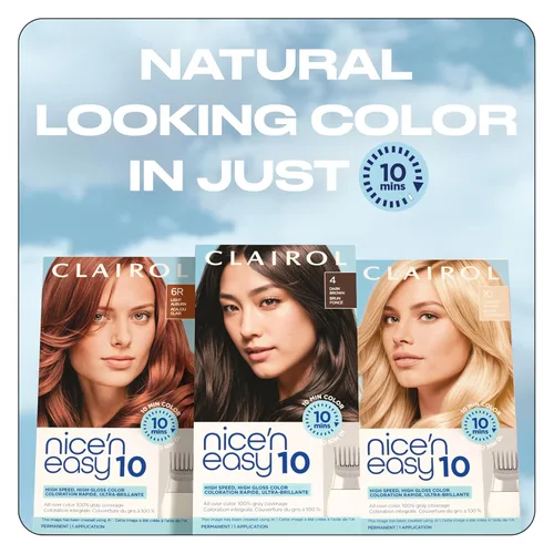Miniatura 9 de Clairol Nice'N Easy 10 - Tinte permanente para el cabello, color rubio 10 más claro, cobertura del 100 % de las canas, color de cobertura completa
