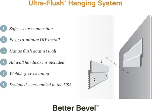 Miniatura 6 de Better Bevel - Espejo rectangular de longitud completa sin marco de 12 x 48 pulgadas, borde biselado de 1 pulgada, espejo de pared Rectángulo