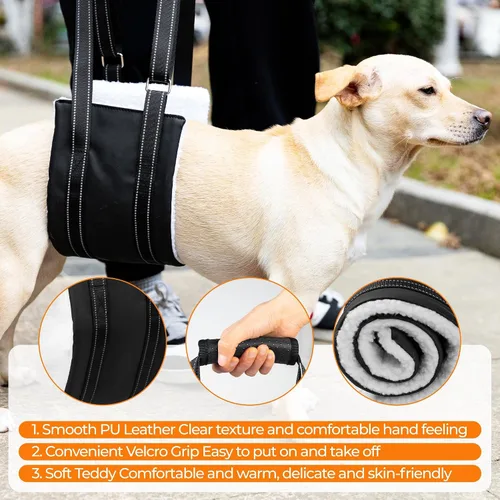 Miniatura 2 de Arnés de elevación para perro, ajustable y cómodo arnés para perro con asa para rodilla de perro grande para desgarro de ACL, patas traseras