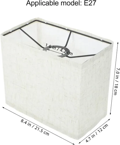 Miniatura 4 de Kichvoe Pantalla de lino beige para enchufe de luz E27, pantalla rectangular para lámpara de pie, cubierta de lámpara de tela extraíble para uso