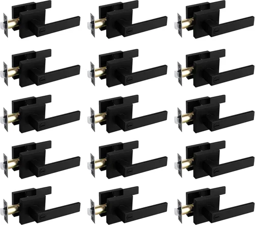 Miniatura 40 de NEWBANG Manija de palanca de puerta sólida con acabado negro mate