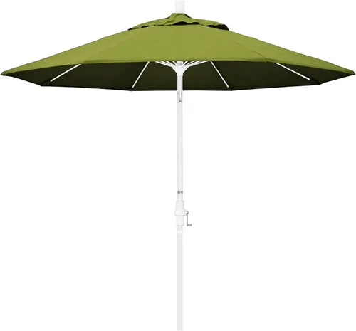 Miniatura 19 de California Umbrella paraguas de tela Olefin de 9 pies de fibra de vidrio de elevación basculante mercado de aluminio, paraguas con poste de bronce