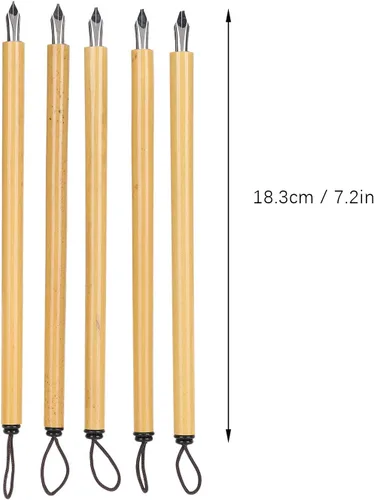 Miniatura 7 de GLOGLOW Juego de 5 bolígrafos de inmersión de caligrafía con mango de madera con 5 puntas para letras a mano, dibujo, bocetos, caligrafía, escritura