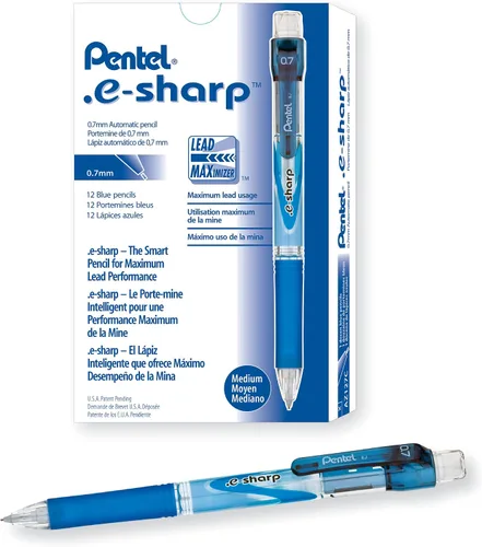 Miniatura 5 de Pentel e-Sharp – Lápiz mecánico de cilindro negro, caja por docena, Negro