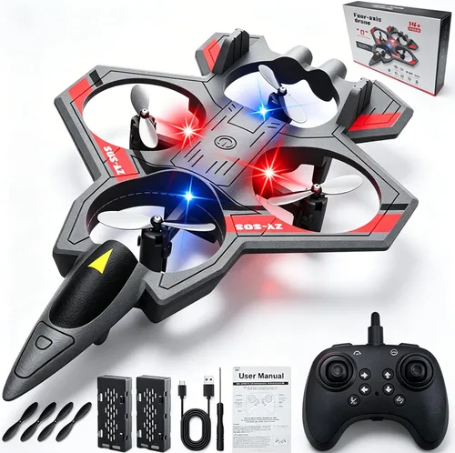 Miniatura 11 de Aviones de control remoto de espuma, avión RC con luz, avión de combate a control remoto, giro de 360°, rollo de acrobacias, avión dron