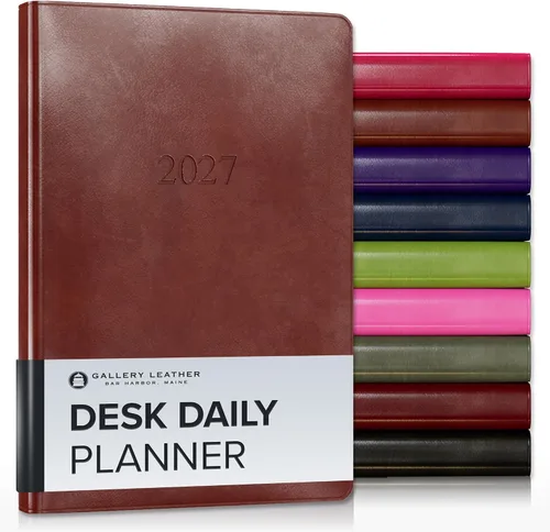 Miniatura 9 de Gallery Leather Daily Planner 2027, Elegantly Bound Daily Calendar Planner and Notebook with Stylish Gold-Gilded Page Edges, 12 Months - 2027
