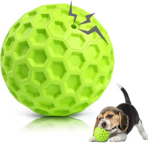 Miniatura 17 de DISSKNIC Pelotas chirriantes indestructibles para perros, juguetes interactivos para perros masticadores agresivos, razas grandes para aliviar