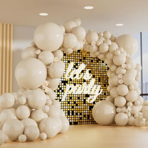 Miniatura 15 de Paquete de 150 globos metálicos dorados de diferentes tamaños, 18, 12, 10, 5 pulgadas, kit de arco de guirnalda de globos para cumpleaños, Oro