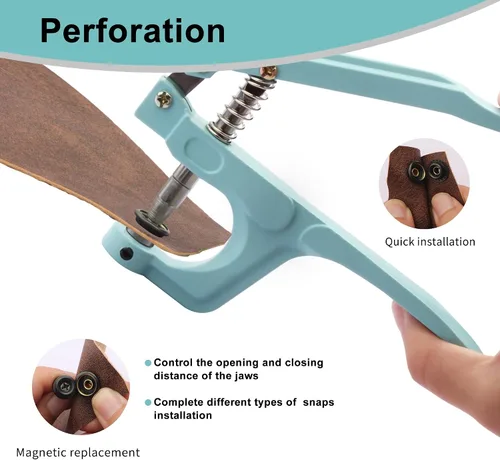 Miniatura 5 de YUSBUTON - Kit de herramientas de cierre a presión resistente, kit de 60 piezas de lona a presión, kit de cierres a presión, broches de acero