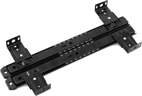 Miniatura 2 de 1 par de 14 pulgadas/13.780 in teclado deslizante súper suave mudo rodamiento de bolas bandeja extraíble soporte colgante suspensión pista guía Negro