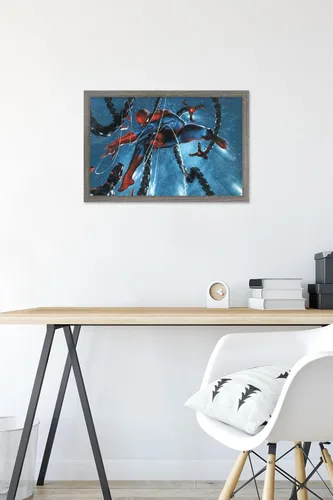 Miniatura 6 de Trends International Marvel Comics-Spider-Man, Doctor Octopus-Rain Cover Póster de pared, 14.725 x 22.375 pulgadas, versión enmarcada de madera