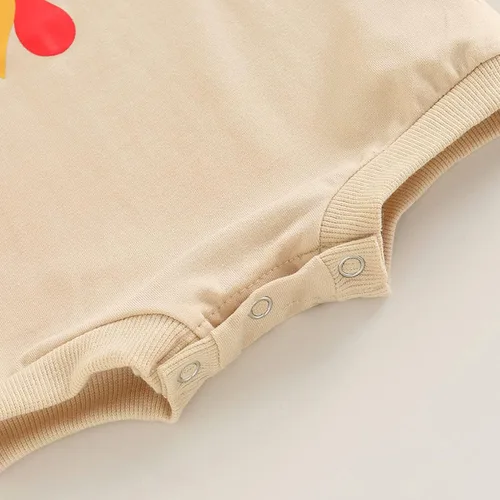 Miniatura 6 de Sudadera de Acción de Gracias para bebé y niña mameluco de manga larga con estampado de pavo y gran tamaño ropa de otoño
