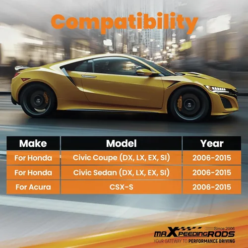 Miniatura 4 de maXpeedingrods Brazos de control superiores traseros para Honda Civic Coupe Sedan Acura CSX-S 2006-2015, Camber ajustable 3°