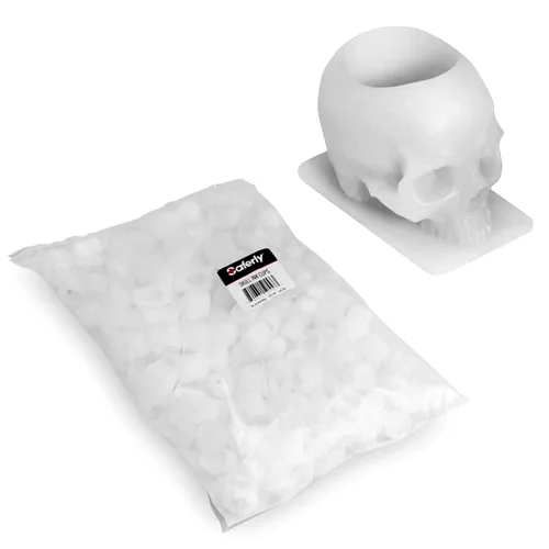 Saferly Tapas de tinta de tatuaje de calavera para tatuaje, soporte de pigmento desechable con base, suministros de tatuaje de maquillaje permanente