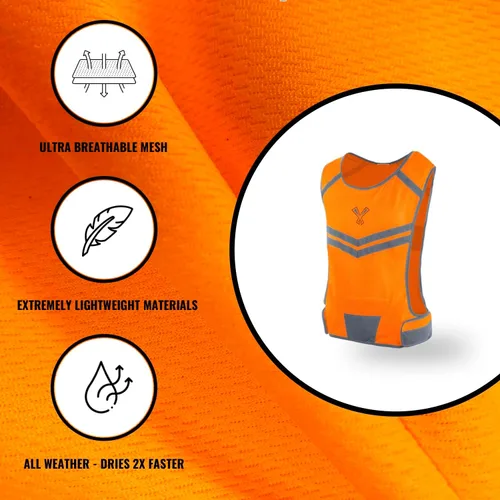 Miniatura 7 de Reflective Running Vest with Pocket & 2 Bands, High-Visibility