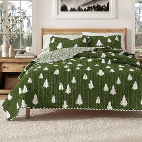 Miniatura 10 de Great Bay Home Lodge - Juego de edredón – Juego de ropa de cama rústica de 3 piezas tamaño matrimonial/Queen – Colcha reversible ligera para todas