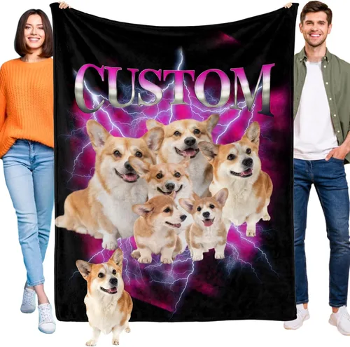 Miniatura 13 de Manta personalizada para perros con nombre – Manta personalizada para perros grandes, medianos y pequeños, manta suave y acogedora, regalo