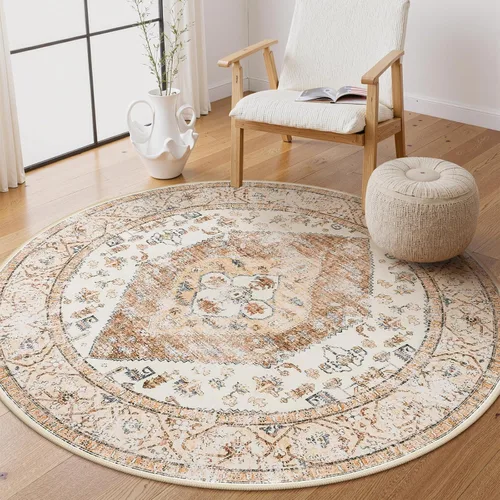 Miniatura 47 de Lahome - Tapete con diseño bohemio, pequeño, antideslizante, lavable, ultradelgado, con estampado oriental desgastado, para entrada, cocina