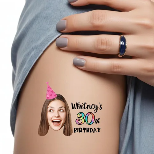 Miniatura 2 de Tatuajes faciales personalizados para despedida de soltero, decoraciones de despedida de soltera, suministros de fiesta para hombres y mujeres