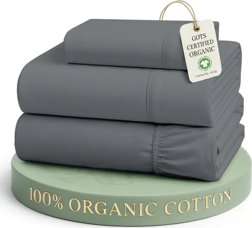 Miniatura 51 de Lane Linen Sábanas de cama tamaño Queen, juego de sábanas 100 % algodón orgánico, sábanas refrescantes suaves tamaño Queen, juego de sábanas Queen