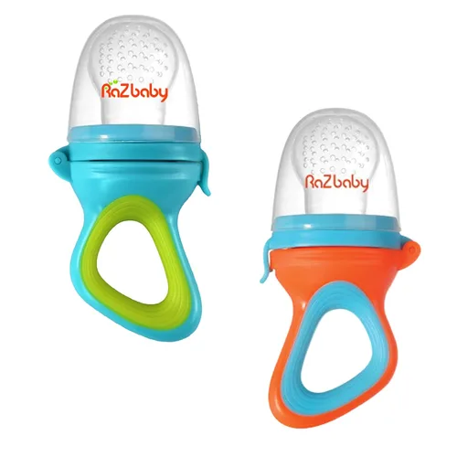 Miniatura 16 de RaZbaby Fruitique - Alimentador de frutas de una pieza para bebé, apertura más grande para rellenar y cabe más fruta fresca/congelada para aliviar