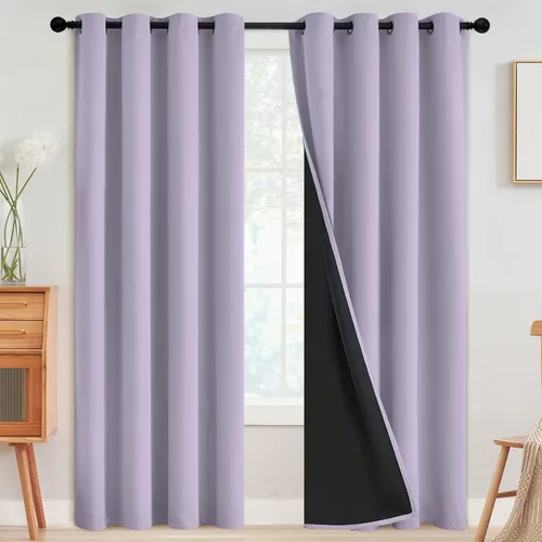 Miniatura 63 de SimpleHome - Cortinas opacas 100% para recámara, cortinas de ventana con ojales beige, con aislamiento térmico, cortinas de oscurecimiento