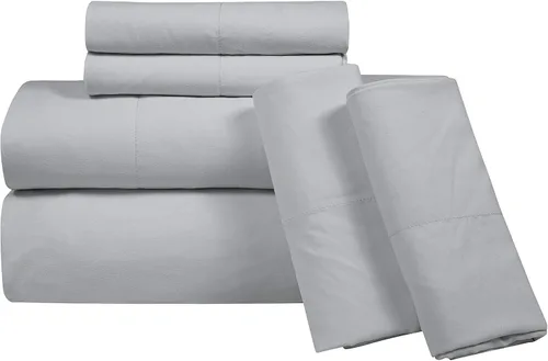 Miniatura 46 de Royale Linens - Juego de sábanas de 400 hilos, 100 % algodón cultivado en EE. UU., 4 piezas, sábana de satén, tamaño Queen - 1 sábana bajera, 1