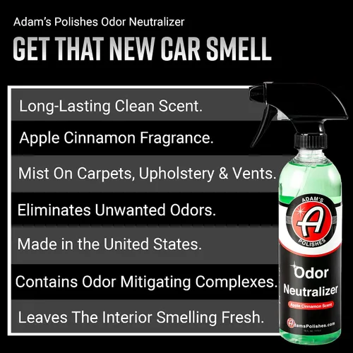 Miniatura 2 de Adam's Polishes Neutralizador de olores (manzana y canela, 16 onzas líquidas) – Ambientador en aerosol para automóvil que elimina los olores nocivos
