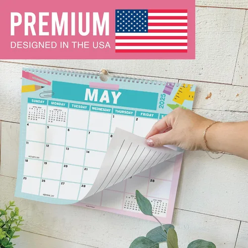Miniatura 3 de Hadley Designs Calendario de pared 2025-2026 – Calendario colgante de 18 meses 2025-2026 para familia, hogar, escuela y oficina, encuadernado