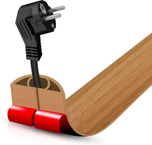 Miniatura 22 de Cubierta autoadhesiva para cables de suelo, gestión de cables de 3.3 pies, protector de tira de extensión para cables, evita tropiezos de cables