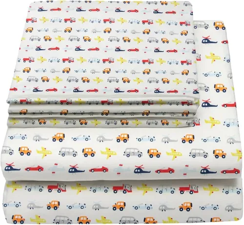 Miniatura 18 de Juego de sábanas tamaño individual para niños y niñas, sábanas para niños, linda sábana de cama, incluye sábana plana, ajustable y funda de Azul