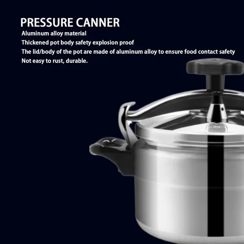 Miniatura 8 de Horoper Olla a presión para el hogar, aleación de aluminio, 5L, plata, a prueba de explosiones, gran capacidad, doble fondo, fácil de abrir