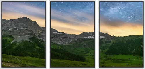 Miniatura 9 de wall26 Lienzo enmarcado para pared, juego de arte de noche estrellada sobre montañas, cielo nocturno tranquilo, naturaleza, desierto, fotografía