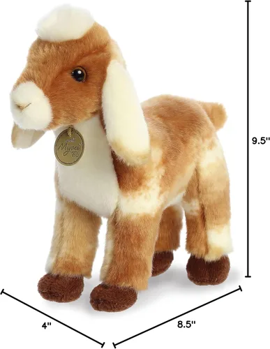 Miniatura 6 de Aurora® - Adorable cabrito nubio de peluche Miyoni®, detalle realista, compañía entrañable, marrón, 11 pulgadas