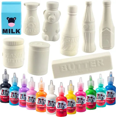 Miniatura 11 de Idiy Kit de manualidades Jumbo Squishy Toys (paquete de 8 animales marinos) – Pinta tus propios Squishies de levantamiento lento DIY Ocean Art Set